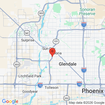 Map to Peoria Dental Center Group office in Peoria, AZ