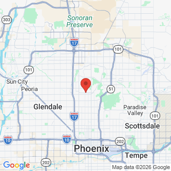 Map to Hatcher Dental Studio office in Phoenix, AZ