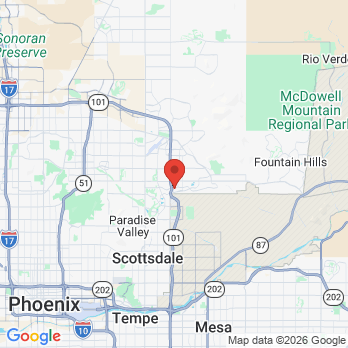 Map to Dr Kory Blythe office in Scottsdale, AZ