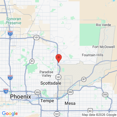 Map to Dr Kory Blythe office in Scottsdale, AZ