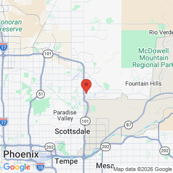 Map to Judy Huey DDS,PC office in Scottsdale, AZ