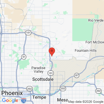 Map to Desert Vista Dental North office in Scottsdale, AZ