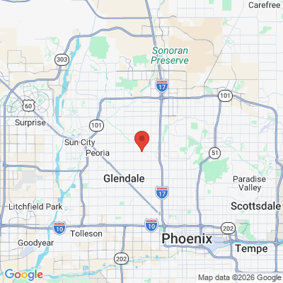 Map to Alta Sky Dental  office in Glendale, AZ