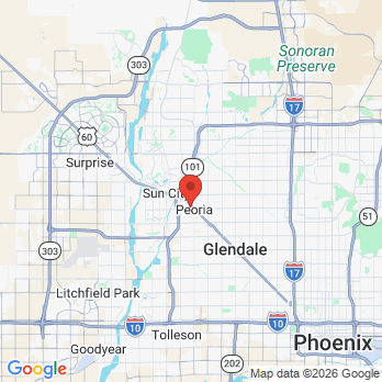 Map to A Glowing Smile Dental Care office in Peoria, AZ