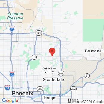 Map to Harmony Dental Partners, LLC office in Scottsdale, AZ