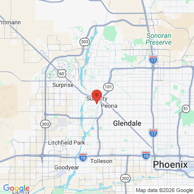 Map to Copper Star Dentistry office in Peoria, AZ