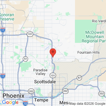 Map to Pima Dental  office in Scottsdale, AZ