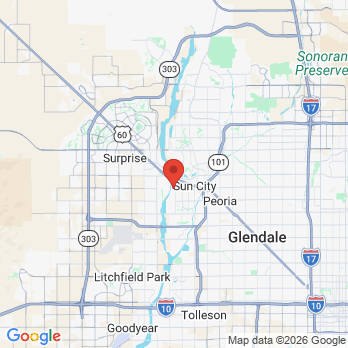 Map to Robert W Clark, Jr., DDS office in Youngtown, AZ