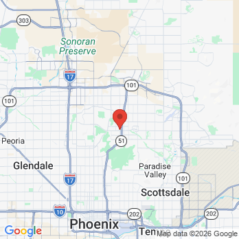 Map to Aria Dental Implant Center office in Phoenix, AZ