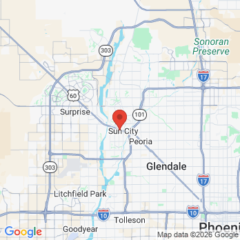 Map to Dr. Keith Holm office in Sun City, AZ