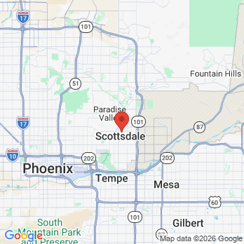 Map to Dr. Aaron Jeziorski office in Scottsdale, AZ