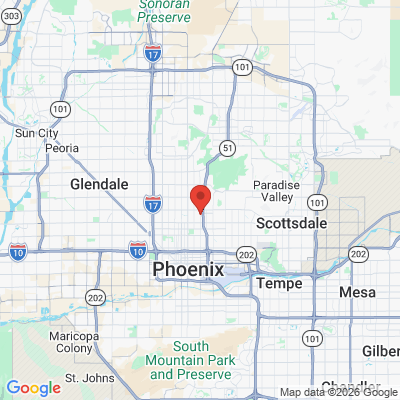 Map to Dr. Ken Lepinskas DDS office in Phoenix, AZ