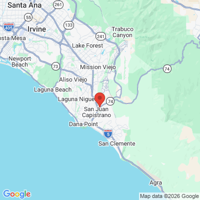 Map to Ortega Dental Care office in San Juan Capistrano, CA