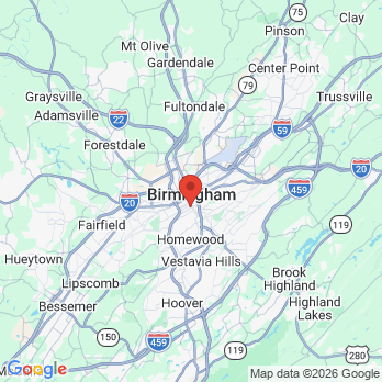 Map to UAB School of Dentistry office in Birmingham, AL