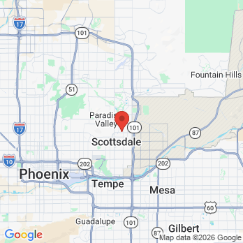 Map to Dentists on Chaparral office in Scottsdale, AZ