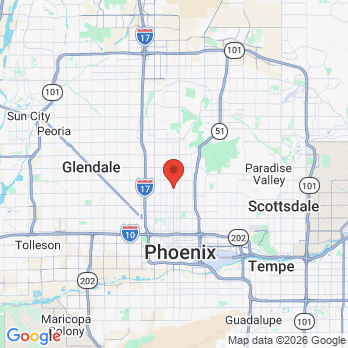 Map to North Central Family Dentistry office in Phoenix, AZ