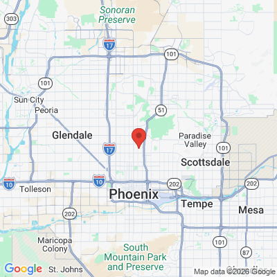 Map to Biltmore Commons Dental Care office in Phoenix, AZ