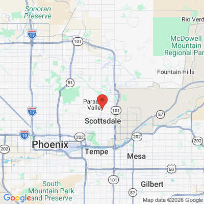 Map to Millennium Dental Associates office in Scottsdale, AZ