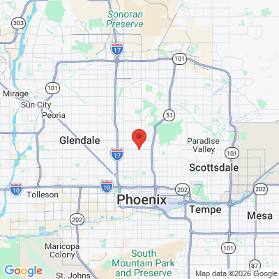 Map to Phoenix Biological Dentistry office in Phoenix, AZ