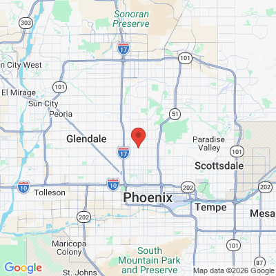 Map to O Dentistry office in Phoenix, AZ