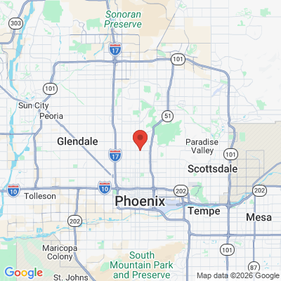 Map to Premier Valley Dental office in Phoenix, AZ