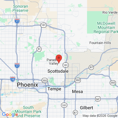 Map to Radiant Family Dentistry office in Scottsdale, AZ