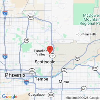 Map to Scottsdales Dentist office in Scottsdale, AZ