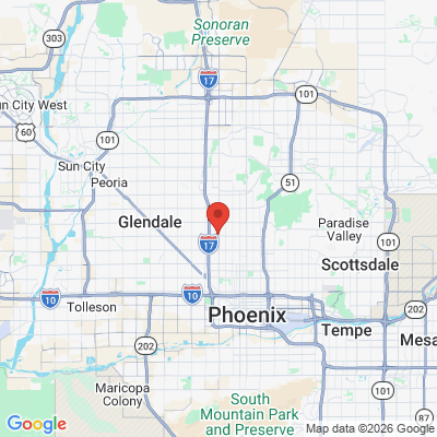 Map to Gentle Hands Dentistry office in Phoenix, AZ