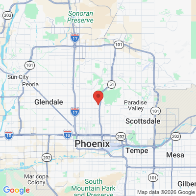 Map to North Mountain Dentistry office in Phoenix, AZ