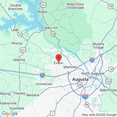 Map to  office in Evans, GA