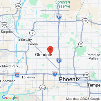 Map to Glendale Dental Group office in Glendale, AZ