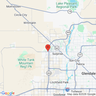 Map to Hammond Dental care office in Surprise, AZ