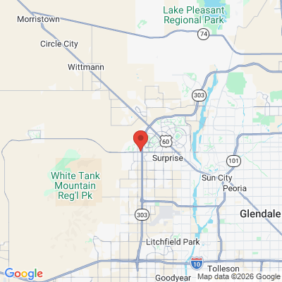 Map to Rolfe Family & Cosmetic Dentistry office in Surprise, AZ