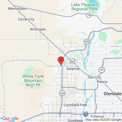 Map to RGC Dentistry office in Surprise, AZ