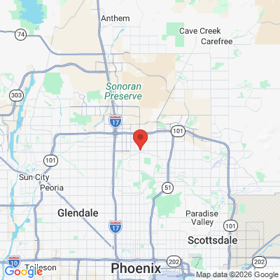 Map to Copper Ridge Dental  office in Phoenix, AZ