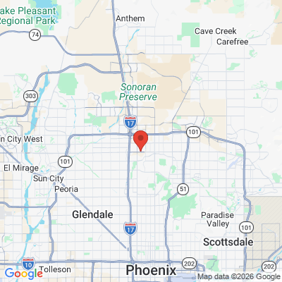 Map to Diamondback Dentistry  office in Phoenix, AZ