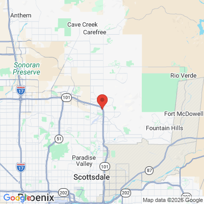 Map to Pinnacle Peak Oral Surgery office in Scottsdale, AZ