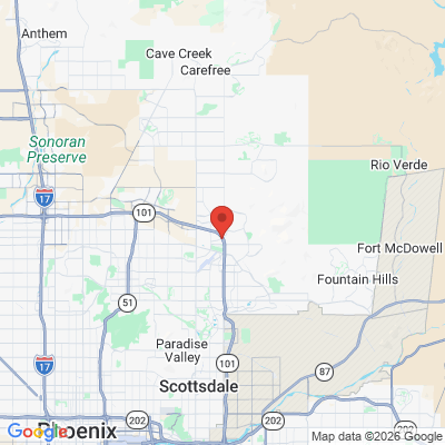 Map to Princess Center Dentistry office in Scottsdale, AZ