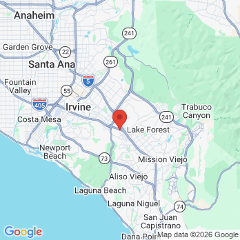 Map to Los Olivos Dentistry office in Irvine, CA