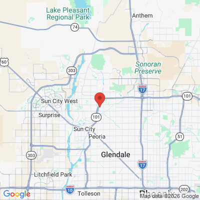 Map to Crowley Family Dentistry office in Phoenix, AZ
