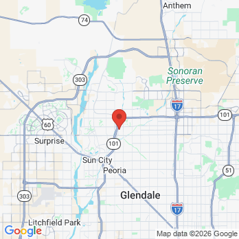 Map to Desert Sun Smiles office in Glendale, AZ