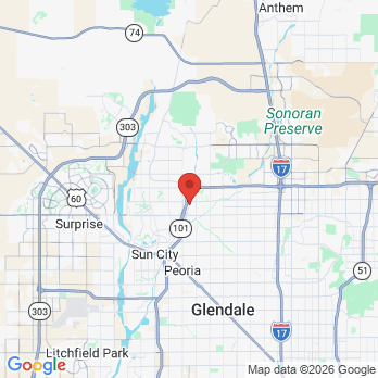 Map to Arizona Center for Oral Surgery office in Glendale, AZ