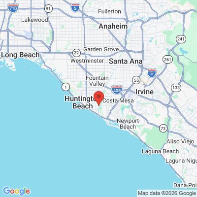 Map to Huntington Beach Dental Arts office in Huntington Beach, CA