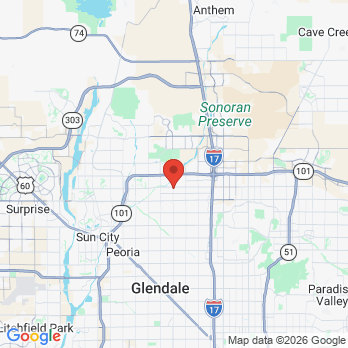 Map to Family & Cosmetic Dental PLLC office in Glendale, AZ