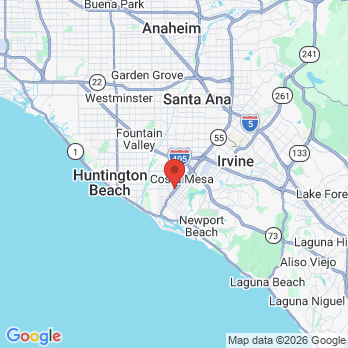 Map to Na Young Kim, D.D.S., INC. office in Costa Mesa, CA
