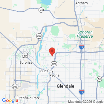 Map to noll family dentistry office in Peoria, AZ