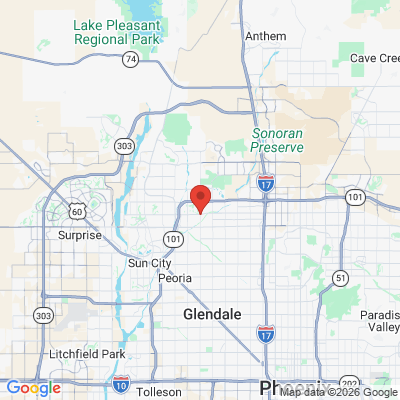 Map to Arrowhead Ranch Dentistry office in Glendale, AZ