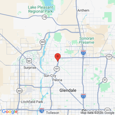 Map to CR Smiles Dental Center office in Glendale, AZ
