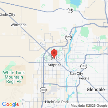 Map to AZ Prime Dental office in Surprise, AZ