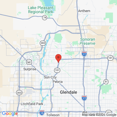 Map to Union Hills Family Dentistry office in Glendale, AZ